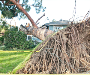 gutter and roof damage